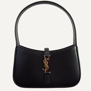 Saint Laurent Le 5 À 7 Mini Hobo Shoulder Bag Black Smooth Calfskin YSL NEW